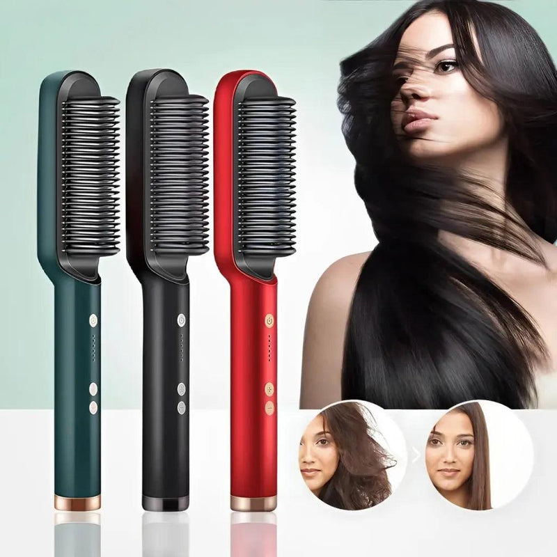 Escova Alisadora New Shine Conair™ 5 em 1 Alisa, Hidrata, Modela, Alinha e Anti-Frizz - Loja Urbano