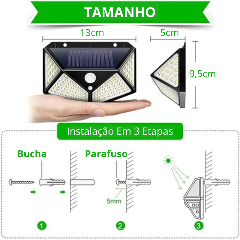 Kit 4 Luminária Solar LED EcoLuz© - Loja Urbano