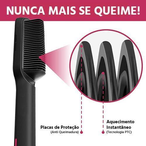 Escova Alisadora New Shine Conair™ 5 em 1 Alisa, Hidrata, Modela, Alinha e Anti-Frizz - Loja Urbano